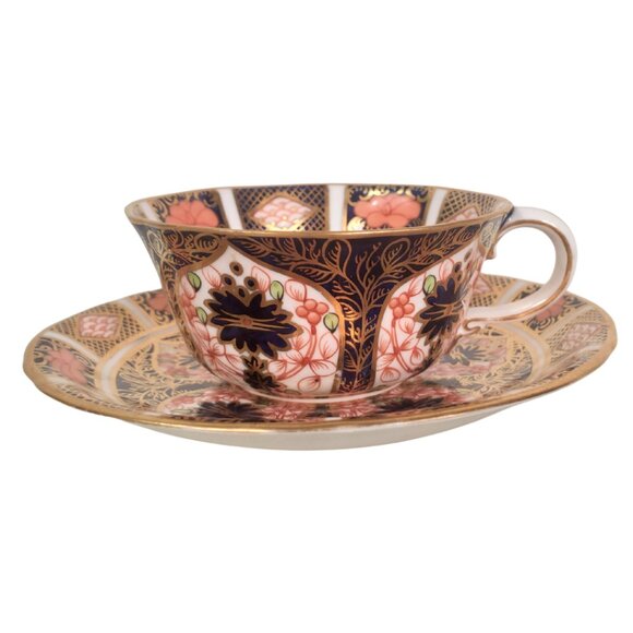 Royal Crown Derby Old Imari 1128 Teacup & Saucer – c.1906 Antique Bone China - Picture 9 of 12